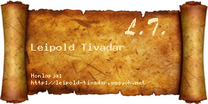 Leipold Tivadar névjegykártya